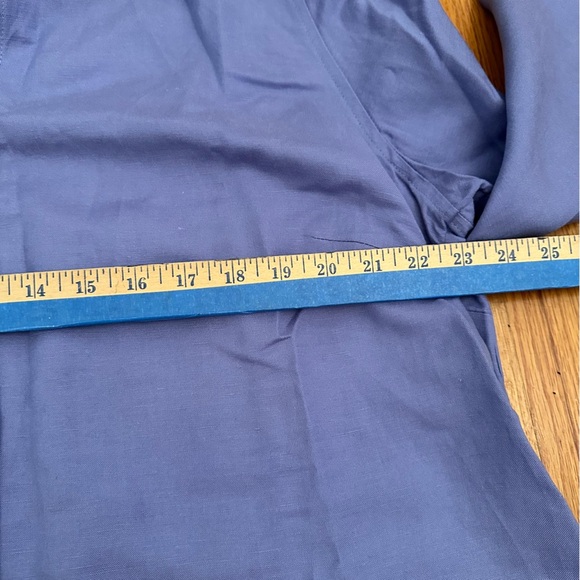 Soft Surroundings Tunic Top Womens 1X linen blended Purple Long Sleeve (k11 - Picture 9 of 10